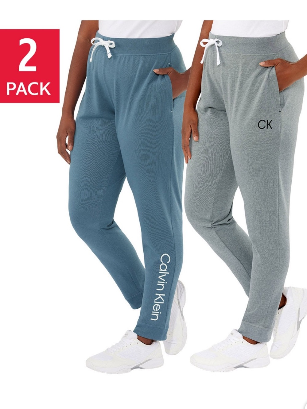 Calvin Klein Women’s Joggers 2 Pack Size XL French Terry CK NWT